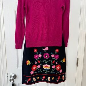 Boden Wool Embroidered Skirt Size 4 (more like a 6)
